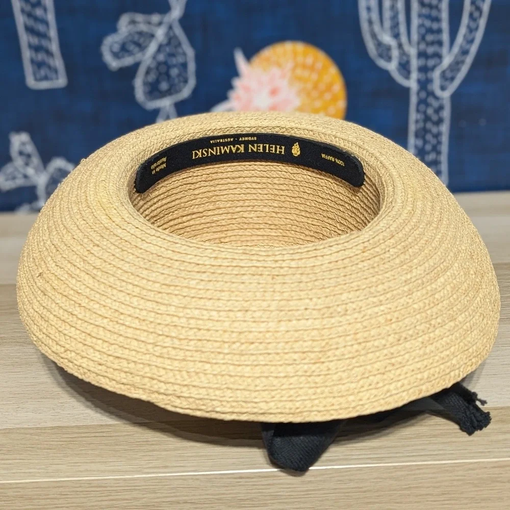 Helen Kaminski Iconic Newport Raffia Braid Hat Beige